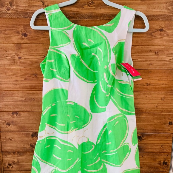 Lilly Pulitzer Womens Resort Stinger Glitter Green Bee Shift Delia Dress - Picture 2 of 7